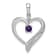 Rhodium Over 14k White Gold Amethyst and Diamond Heart Pendant