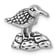 Rhodium Over Sterling Silver Antiqued Sandpiper Chain Slide Pendant
