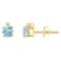 4mm Round Aquamarine with Diamond Accents 14k Yellow Gold Stud Earrings