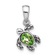 Rhodium Over Sterling Silver Antiqued Crystal Aug Birthstone Turtle Pendant
