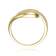 Serpent CZ Bypass Ring In 14K Gold Over Brass
