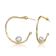 Freshwater Pearl Hoop Earrings In 14K Gold Over Sterling Silver