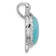 Rhodium Over Sterling Silver Amazonite Turtle Chain Slide Pendant