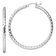 Rhodium Over Sterling Silver 3.00mm Diamond-cut Hoop Earrings
