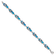 Rhodium Over Sterling Silver 7 Inch Lab Created Blue Opal Inlay Sandal Bracelet