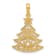 14K Yellow Gold Polished Fancy Scrolled Christmas Tree Pendant