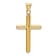 14k Yellow Gold 3D Polished Tube Cross Pendant