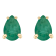 6x4mm Pear Shape Emerald 14k Yellow Gold Stud Earrings