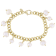 Cultured Freshwater Pearl Dangle Bracelet In 18K Gold Over Bronze 7-10mm