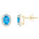 7x5mm Oval Blue Topaz And Created White Sapphire 10k Yellow Gold Halo
Stud Earrings