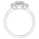8x6mm Emerald Cut Mystic Topaz And White Topaz Rhodium Over Sterling
Silver 3-Stone Ring