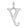 14K White Gold Diamond Lower Case Letter Y Initial Pendant