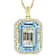Sky Blue Topaz And Zircon Pendant Necklace In 18K Gold Over Sterling Silver