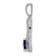 Rhodium Over 14k White Gold Sapphire and Diamond MOM Heart Pendant