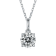 White Moissanite Sterling Silver Solitaire Pendant With Chain, 0.50ct