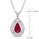 Ruby & Diamond 18K White Gold Teardrop Necklace 1.99ctw