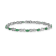 Rhodium Over 14k White Gold Diamond and Emerald Infinity Bracelet