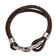 Brown Leather and Stainless Steel Polished Functional Compass 8.5-inch Bracelet