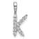 Rhodium Over 14K White Gold Lab Grown Diamond Letter K Initial Pendant