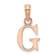 14k Rose Gold Polished Block Letter G Initial Pendant