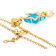Blue Venetian Glass And Pearl Starfish Pendant In 18K Gold Over Sterling Silver