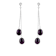 7-7.5mm Black Cultured Freshwater Pearl Rhodium Over Sterling Silver Earrings