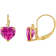10K Yellow Gold Lab Created Pink Sapphire and Diamond Heart Leverback
Earrings 2.53ctw