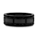 WINDSOR Beveled Black Tungsten Carbide Wedding Band with Brushed Finish
and Alternating Grooves 8mm