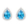 7x5mm Pear Shape Blue Topaz And Created White Sapphire 10k White Gold
Halo Stud Earrings