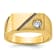 10K Yellow Gold Men's Polished and Satin Diamond Ring With Black Rhodium
Accent 0.25ct