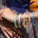 Acrylic Rave Slip On Bangle Bracelet in Red
