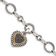 Sterling Silver with 14K Gold Over Sterling Silver Oxidized Black
Diamond Heart Link Bracelet