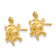 14k Yellow Gold Textured Turtle Stud Earrings