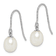 Rhodium Over Sterling Silver  Polished Diamond-cut 6-7mm Freshwater
Cultured Pearl Dangle Earrings