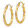 14k Yellow Gold Textured 13/16" Twisted Hoop Earrings