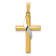 14K Yellow and White Gold Hollow Cross with Drape Charm