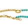 Turquoise Bead And Curb Link Layered Bracelet In Gold-Tone
