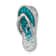 Rhodium Over Sterling Silver Polished Blue Crystal Flip Flop Chain Slide