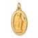 14k Yellow Gold Solid Polished and Satin Medium Oval Miraculous Medal Pendant