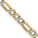 14k Yellow Gold and Rhodium Over 14k Yellow Gold 3.2mm Pave Figaro 24
Inch Chain