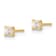 14K Yellow Gold 2.5mm Square Cubic Zirconia Basket Set Stud Earrings