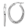 Rhodium Over 14k White Gold Diamond-Cut 1" Oval Hoop Earrings