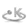 Rhodium Over 14K White Gold Lab Grown Diamond VS/SI GH, Initial K
Adjustable Ring
