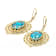 Turquoise Doublet Dangle Earrings In 18K Gold Over Sterling Silver 18x13mm