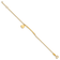 14k Yellow Gold Children's Polished Heart Dangle Bar Bracelet
