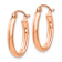 14k Rose Gold 11/16" Polished Half-Round Oval Hoop Earrings