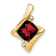 10k Yellow Gold 1.25 cttw Garnet and Accent Diamond Pendant