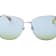 Gucci Silver Tone Frame / Blue Cat Eye Lens Sunglasses