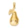 14k Yellow Gold Enamel Pear with Stem and Leaf Charm