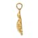 14K Yellow Gold Polished Turtle with Textured Shell Charm